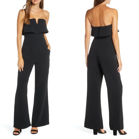 strapless popover jumpsuit